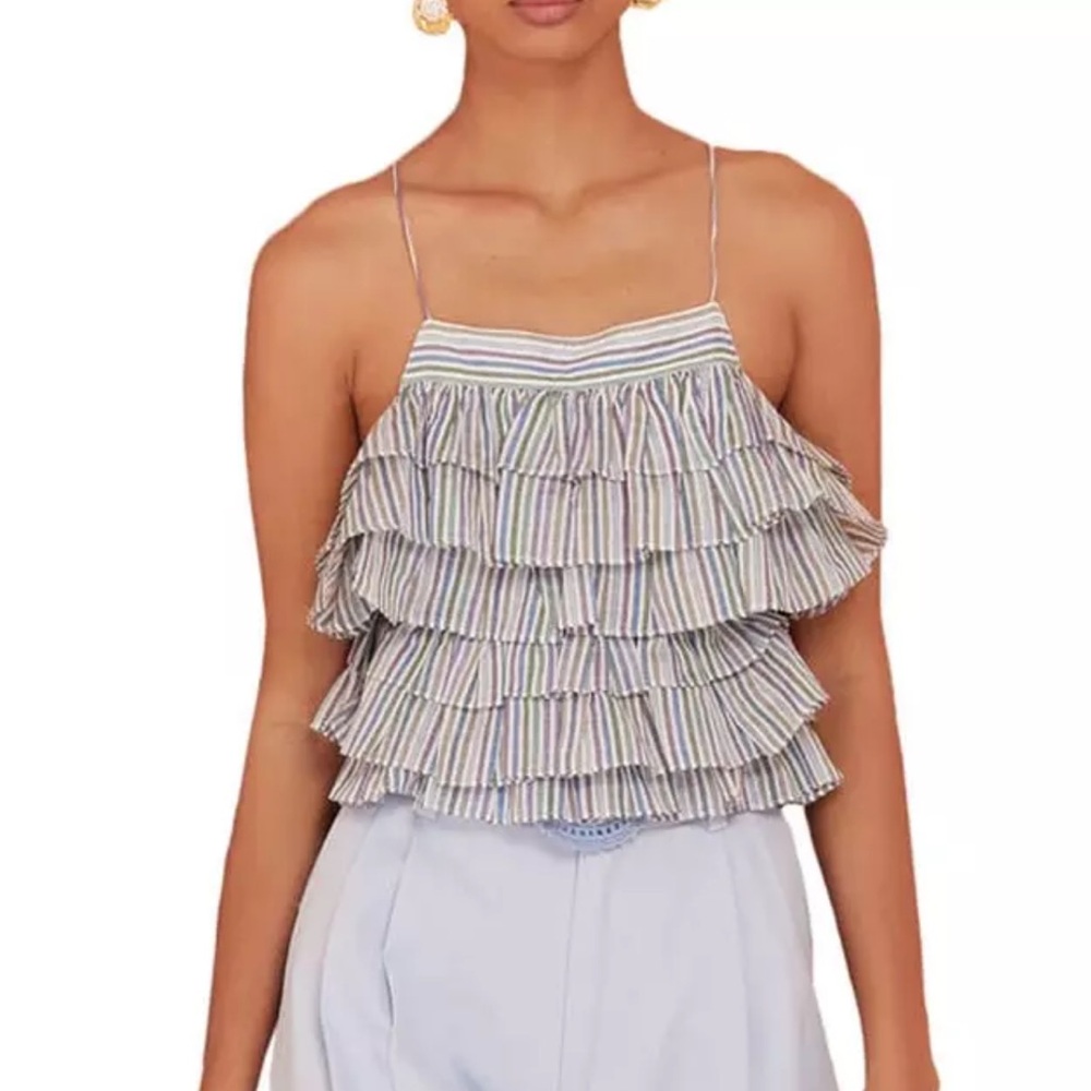 NWT Magali Pascal Isla Tiered Ruffle Tank